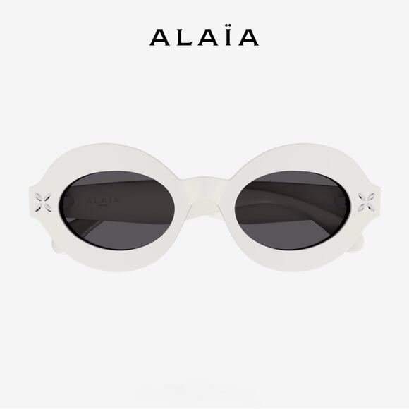 New! Alaïa White Oval Sunglasses AA0059S 002, Authentic main image 15